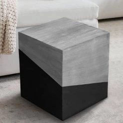 Industrial 15 in. Gray and Black Wooden Frame End Table with Square Top by The Urban Port -The Urban Port Sales gray and black the urban port end side tables upt 263779 31 1000