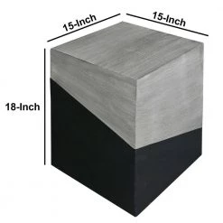 Industrial 15 in. Gray and Black Wooden Frame End Table with Square Top by The Urban Port -The Urban Port Sales gray and black the urban port end side tables upt 263779 44 1000