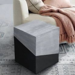 Industrial 15 in. Gray and Black Wooden Frame End Table with Square Top by The Urban Port -The Urban Port Sales gray and black the urban port end side tables upt 263779 76 1000