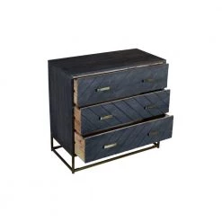 3-Drawer Gray Mango Wood Storage Chest with Tubular Metal Base 15.7 in. L x 31.5 in. W x 30 in. H by The Urban Port -The Urban Port Sales gray and bronze the urban port chest of drawers upt 237995 4f 1000