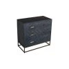 3-Drawer Gray Mango Wood Storage Chest with Tubular Metal Base 15.7 in. L x 31.5 in. W x 30 in. H by The Urban Port