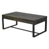 23 in. L Gray and Black Rectangular Wooden Coffee Table with Hidden Storage and Metal Sled Base by The Urban Port
