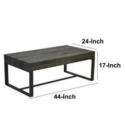 23 in. L Gray and Black Rectangular Wooden Coffee Table with Hidden Storage and Metal Sled Base by The Urban Port -The Urban Port Sales gray the urban port coffee tables upt 266261 fa 1000