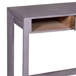 15 In. Gray Mango Wood Minimalist Rectangular Single Drawer Entryway Console Table Desk with Textured Groove Lines by The Urban Port 13 15 In. Gray Mango Wood Minimalist Rectangular Single Drawer Entryway Console Table Desk with Textured Groove Lines by The Urban Port -The Urban Port Sales gray the urban port console tables upt 272547 4f 1000