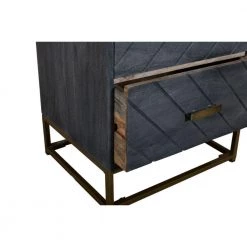 17.7 in. 2-Drawer Gray Mango Wood Rectangle Bedside Table with Tubular Metal Base by The Urban Port -The Urban Port Sales gray the urban port end side tables upt 237996 4f 1000