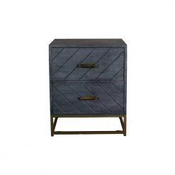 17.7 in. 2-Drawer Gray Mango Wood Rectangle Bedside Table with Tubular Metal Base by The Urban Port -The Urban Port Sales gray the urban port end side tables upt 237996 c3 1000