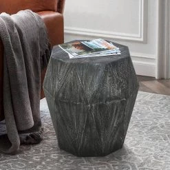 Ashton 16 in. Rustic Gray Octagonal Mango Wood Side End Table with Faceted and Chiseled Edges by The Urban Port 21 Ashton 16 in. Rustic Gray Octagonal Mango Wood Side End Table with Faceted and Chiseled Edges by The Urban Port -The Urban Port Sales gray the urban port end side tables upt 270561 31 1000