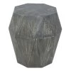 Ashton 16 in. Rustic Gray Octagonal Mango Wood Side End Table with Faceted and Chiseled Edges by The Urban Port