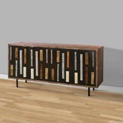 Grayish Brown Mango Wood Sideboard Buffet with 4-Doors and Multi Tone Molded Trim by The Urban Port -The Urban Port Sales grayish brown the urban port sideboards buffet tables upt 263776 fa 1000
