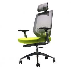 Green and Gray Adjustable Headrest Ergonomic Office Swivel Chair with Padded Seat and Casters by The Urban Port -The Urban Port Sales green and gray the urban port ergonomic chairs upt 230089 4f 1000