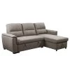 89.5 in. W Light Gray Fabric 2 Piece Pull Out Sleeper Sofa with Storage Chaise and Split Back by The Urban Port