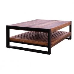 39 .5 in. Multicolor Rectangle Rustic Wooden Coffee Table with Planked Bottom Shelf by The Urban Port -The Urban Port Sales multicolor the urban port coffee tables upt 238091 4f 1000