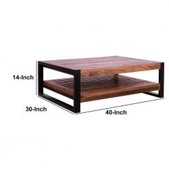 39 .5 in. Multicolor Rectangle Rustic Wooden Coffee Table with Planked Bottom Shelf by The Urban Port -The Urban Port Sales multicolor the urban port coffee tables upt 238091 fa 1000