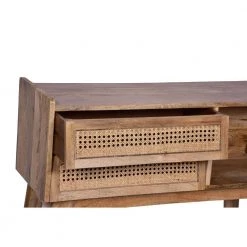 12 in. Natural Brown 30 in. Rectangular Mango Wood Console Table with 2-Drawer and Cane Rattan Panels by The Urban Port -The Urban Port Sales natural brown the urban port console tables upt 272542 44 1000