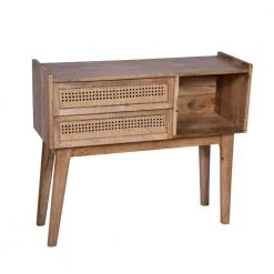 12 in. Natural Brown 30 in. Rectangular Mango Wood Console Table with 2-Drawer and Cane Rattan Panels by The Urban Port -The Urban Port Sales natural brown the urban port console tables upt 272542 4f 1000
