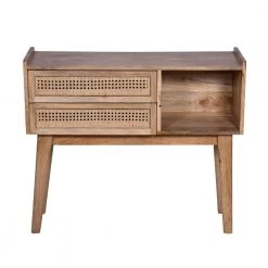 12 in. Natural Brown 30 in. Rectangular Mango Wood Console Table with 2-Drawer and Cane Rattan Panels by The Urban Port -The Urban Port Sales natural brown the urban port console tables upt 272542 c3 1000