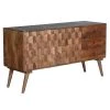 Ero 55 in. Natural Brown Mango Wood 2-Honeycomb Inlaid Doors Sideboard Buffet Cabinet by The Urban Port