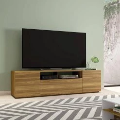 70.86 Inch Natural Brown Wooden TV Stand with 2 Doors and 1 Drawer Fits TV's up to 71 in. by The Urban Port -The Urban Port Sales natural brown the urban port tv stands upt 271303 76 1000