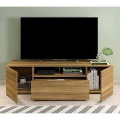 70.86 Inch Natural Brown Wooden TV Stand with 2 Doors and 1 Drawer Fits TV's up to 71 in. by The Urban Port -The Urban Port Sales natural brown the urban port tv stands upt 271303 fa 1000