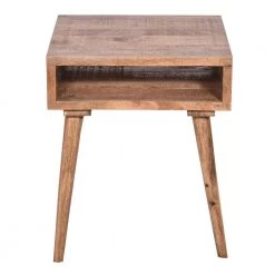 20 Inch W Oak Brown Farmhouse Wooden Square End Table with Open Compartment by The Urban Port -The Urban Port Sales oak brown the urban port end side tables upt 250803 c3 1000
