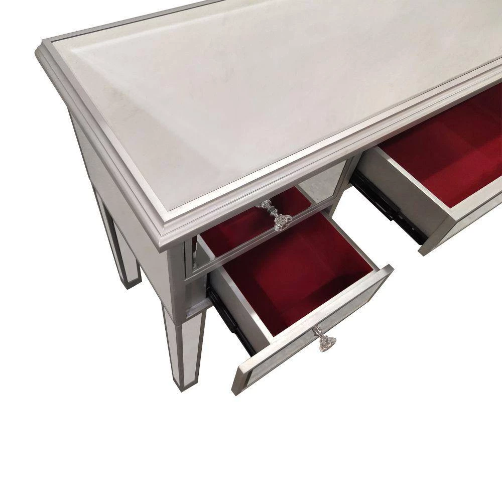 43 in. Gray Standard Rectangle Mirroed Console Table by The Urban Port 7 43 in. Gray Standard Rectangle Mirroed Console Table by The Urban Port - Image 7