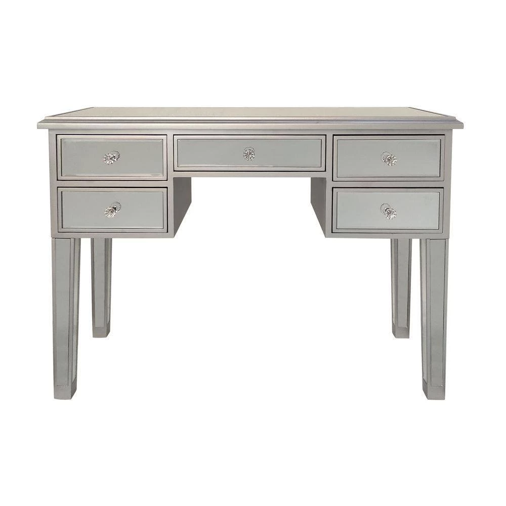 43 in. Gray Standard Rectangle Mirroed Console Table by The Urban Port 5 43 in. Gray Standard Rectangle Mirroed Console Table by The Urban Port - Image 5
