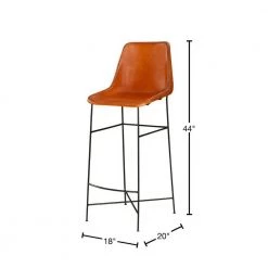 44 in. Tan Brown and Black Bar Chair with Leather Upholstery and Tubular Frame by The Urban Port -The Urban Port Sales tan brown and black the urban port bar stools upt 263267 40 1000
