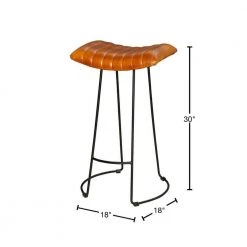 Industrial 30 in. Tan Brown and Black Barstool with Curved Leather Seat and Tubular Frame by The Urban Port -The Urban Port Sales tan brown and black the urban port bar stools upt 263270 40 1000