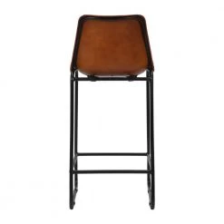41 in. Tan Brown and Black Metal Frame Bar Stool with Square Tufted Genuine Leather Seat by The Urban Port -The Urban Port Sales tan brown and black the urban port bar stools upt 263781 44 1000