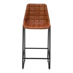 41 in. Tan Brown and Black Metal Frame Bar Stool with Square Tufted Genuine Leather Seat by The Urban Port -The Urban Port Sales tan brown and black the urban port bar stools upt 263781 c3 1000