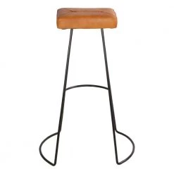 Modern 31.7 in. Tan Brown and Black Metal Frame Backless Bar Stool with Genuine Leather Seat and Button Tufted by The Urban Port -The Urban Port Sales tan brown and black the urban port bar stools upt 266370 c3 1000