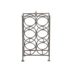 Industrial 17 in. 6-Bottle Storage Gunmetal Gray Rectangular Iron Frame Wine Rack Holder by The Urban Port