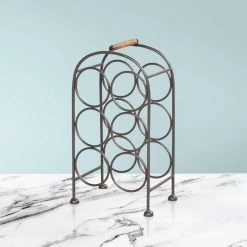 Industrial 6-Bottle Storage Gunmetal Gray Wine Rack Holder with Arched Iron Frame by The Urban Port -The Urban Port Sales the urban port wine racks upt 266372 66 1000