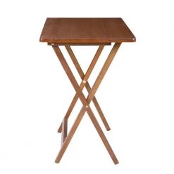 Coi 19 in. Walnut Brown Rectangular Handcrafted Rubberwood TV Tray Side End Table with Folding X Shape Frame by The Urban Port -The Urban Port Sales walnut brown the urban port end side tables upt 266382 4f 1000