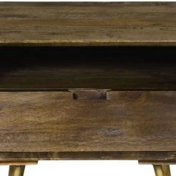 1-Drawer Walnut Brown Traditional Bedside Table with Angled Legs 20.5 in. H x 18.9 in. W x 16.9 in. D by The Urban Port -The Urban Port Sales walnut brown the urban port nightstands upt 242820 44 1000