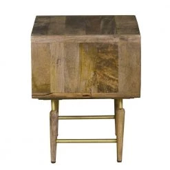 1-Drawer Walnut Brown Traditional Bedside Table with Angled Legs 20.5 in. H x 18.9 in. W x 16.9 in. D by The Urban Port -The Urban Port Sales walnut brown the urban port nightstands upt 242820 4f 1000