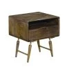 1-Drawer Walnut Brown Traditional Bedside Table with Angled Legs 20.5 in. H x 18.9 in. W x 16.9 in. D by The Urban Port
