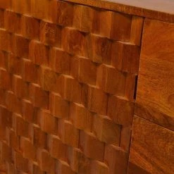 13 in. Walnut Brown Wooden Honeycomb Design TV Console with 3-Drawers and 2-Door by The Urban Port -The Urban Port Sales walnut brown the urban port tv stands upt 242956 1f 1000