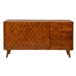 13 in. Walnut Brown Wooden Honeycomb Design TV Console with 3-Drawers and 2-Door by The Urban Port -The Urban Port Sales walnut brown the urban port tv stands upt 242956 4f 1000