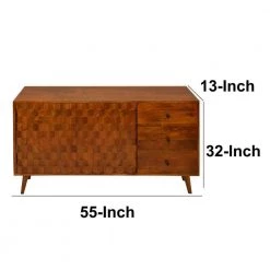 13 in. Walnut Brown Wooden Honeycomb Design TV Console with 3-Drawers and 2-Door by The Urban Port -The Urban Port Sales walnut brown the urban port tv stands upt 242956 fa 1000 1