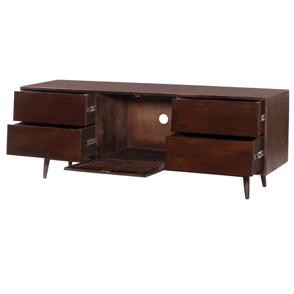 17.7 in. Walnut Brown TV Cabinet with 4 Drawers Fits TV's up to 60 in. and Wooden Frame by The Urban Port 6 17.7 in. Walnut Brown TV Cabinet with 4 Drawers Fits TV's up to 60 in. and Wooden Frame by The Urban Port - Image 6