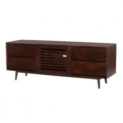 17.7 in. Walnut Brown TV Cabinet with 4 Drawers Fits TV's up to 60 in. and Wooden Frame by The Urban Port