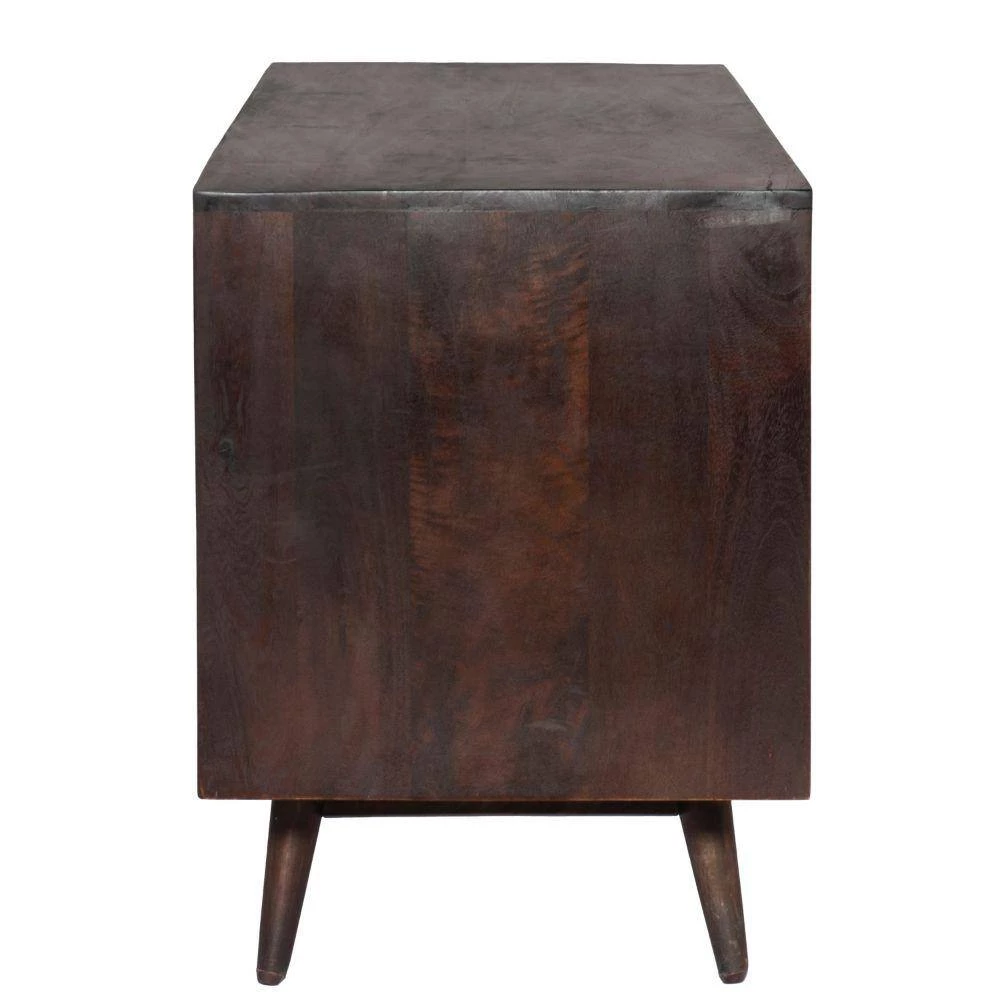 17.7 in. Walnut Brown TV Cabinet with 4 Drawers Fits TV's up to 60 in. and Wooden Frame by The Urban Port 2 17.7 in. Walnut Brown TV Cabinet with 4 Drawers Fits TV's up to 60 in. and Wooden Frame by The Urban Port - Image 2