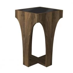 14.7 in. Walnut Smokey Black Chiseled Arch Panel Legs Rectangular Glass Top Side Table by The Urban Port 13 14.7 in. Walnut Smokey Black Chiseled Arch Panel Legs Rectangular Glass Top Side Table by The Urban Port -The Urban Port Sales walnut smokey black the urban port end side tables upt 272761 1f 1000