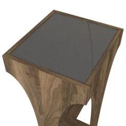 14.7 in. Walnut Smokey Black Chiseled Arch Panel Legs Rectangular Glass Top Side Table by The Urban Port 12 14.7 in. Walnut Smokey Black Chiseled Arch Panel Legs Rectangular Glass Top Side Table by The Urban Port -The Urban Port Sales walnut smokey black the urban port end side tables upt 272761 4f 1000