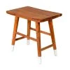 20 in. Warm Brown Rectangular Acacia Wooden Side Table with Angled Legs by The Urban Port