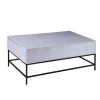 45 Inch L Gray and Black Lift Top Storage Mango Wood Coffee Table with Tubular Metal Base by The Urban Port