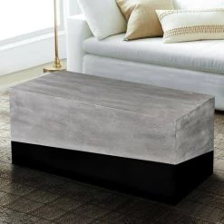 45 in. Washed White and Black Rectangular Mango Wood Coffee Table with Iron Base by The Urban Port -The Urban Port Sales white and black the urban port coffee tables upt 263774 31 1000