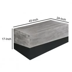 45 in. Washed White and Black Rectangular Mango Wood Coffee Table with Iron Base by The Urban Port -The Urban Port Sales white and black the urban port coffee tables upt 263774 44 1000