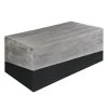 45 in. Washed White and Black Rectangular Mango Wood Coffee Table with Iron Base by The Urban Port